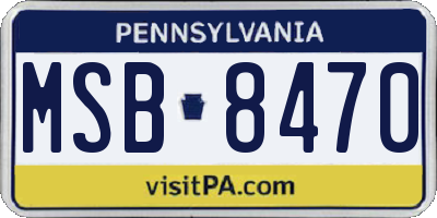 PA license plate MSB8470