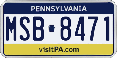 PA license plate MSB8471