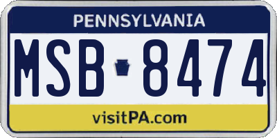 PA license plate MSB8474