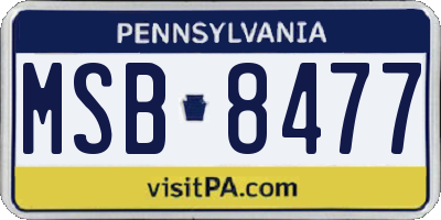 PA license plate MSB8477