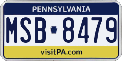 PA license plate MSB8479