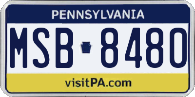 PA license plate MSB8480