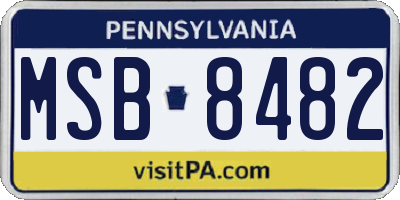 PA license plate MSB8482