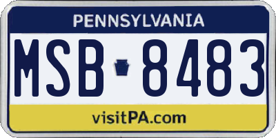 PA license plate MSB8483