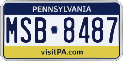 PA license plate MSB8487