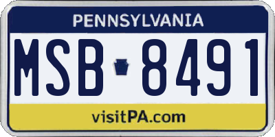 PA license plate MSB8491