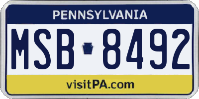 PA license plate MSB8492