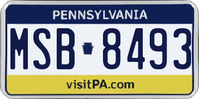 PA license plate MSB8493