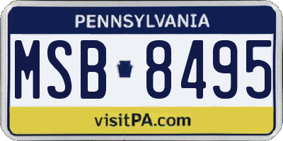 PA license plate MSB8495