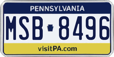 PA license plate MSB8496