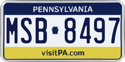 PA license plate MSB8497