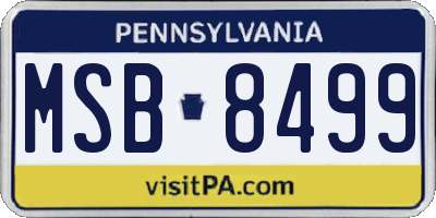 PA license plate MSB8499