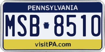 PA license plate MSB8510