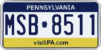 PA license plate MSB8511