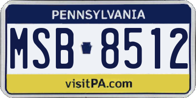 PA license plate MSB8512