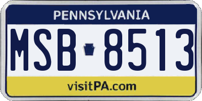 PA license plate MSB8513