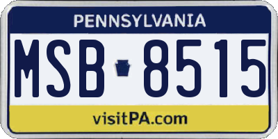 PA license plate MSB8515