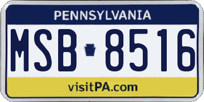 PA license plate MSB8516