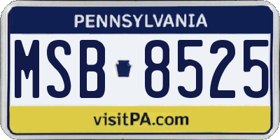 PA license plate MSB8525