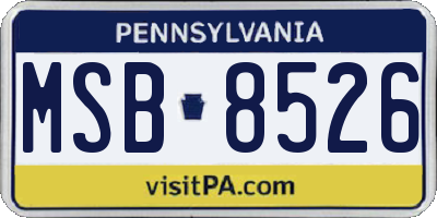 PA license plate MSB8526