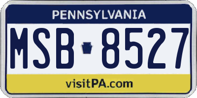 PA license plate MSB8527