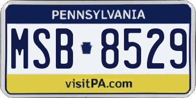 PA license plate MSB8529