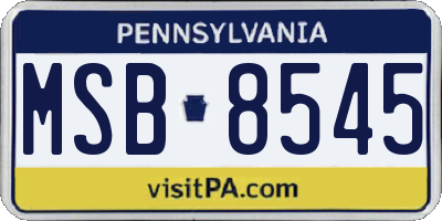 PA license plate MSB8545