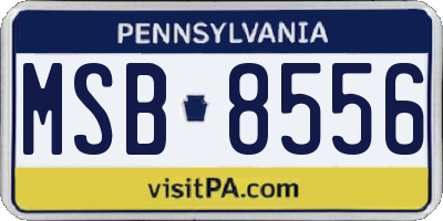 PA license plate MSB8556