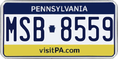 PA license plate MSB8559