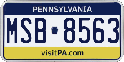 PA license plate MSB8563