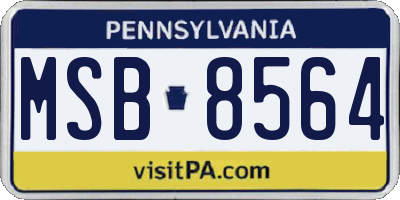 PA license plate MSB8564