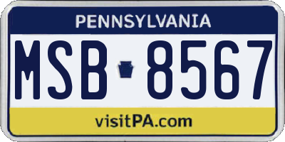 PA license plate MSB8567