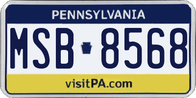 PA license plate MSB8568