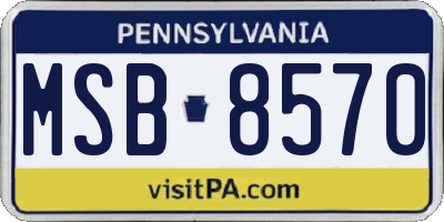 PA license plate MSB8570