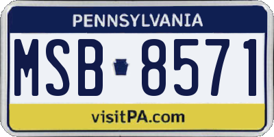 PA license plate MSB8571