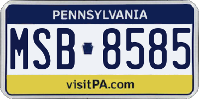 PA license plate MSB8585