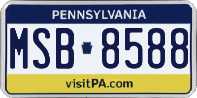 PA license plate MSB8588