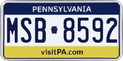 PA license plate MSB8592