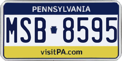 PA license plate MSB8595