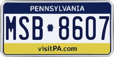 PA license plate MSB8607