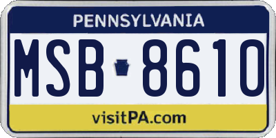 PA license plate MSB8610