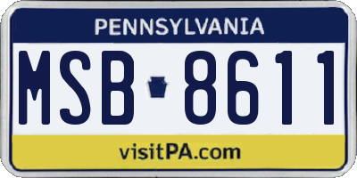 PA license plate MSB8611