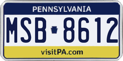PA license plate MSB8612