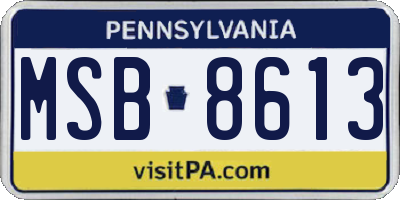 PA license plate MSB8613