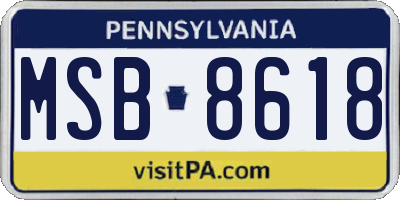 PA license plate MSB8618