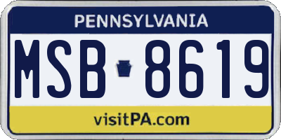 PA license plate MSB8619