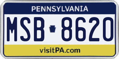 PA license plate MSB8620