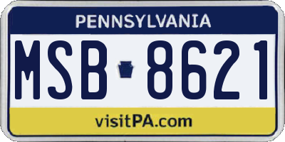 PA license plate MSB8621