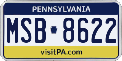 PA license plate MSB8622