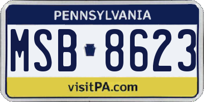 PA license plate MSB8623